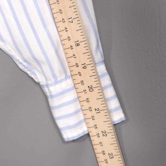 RALPH LAUREN Women's Striped Button Up Shirt Size 8 Cotton Blue White - Picture 7 of 9